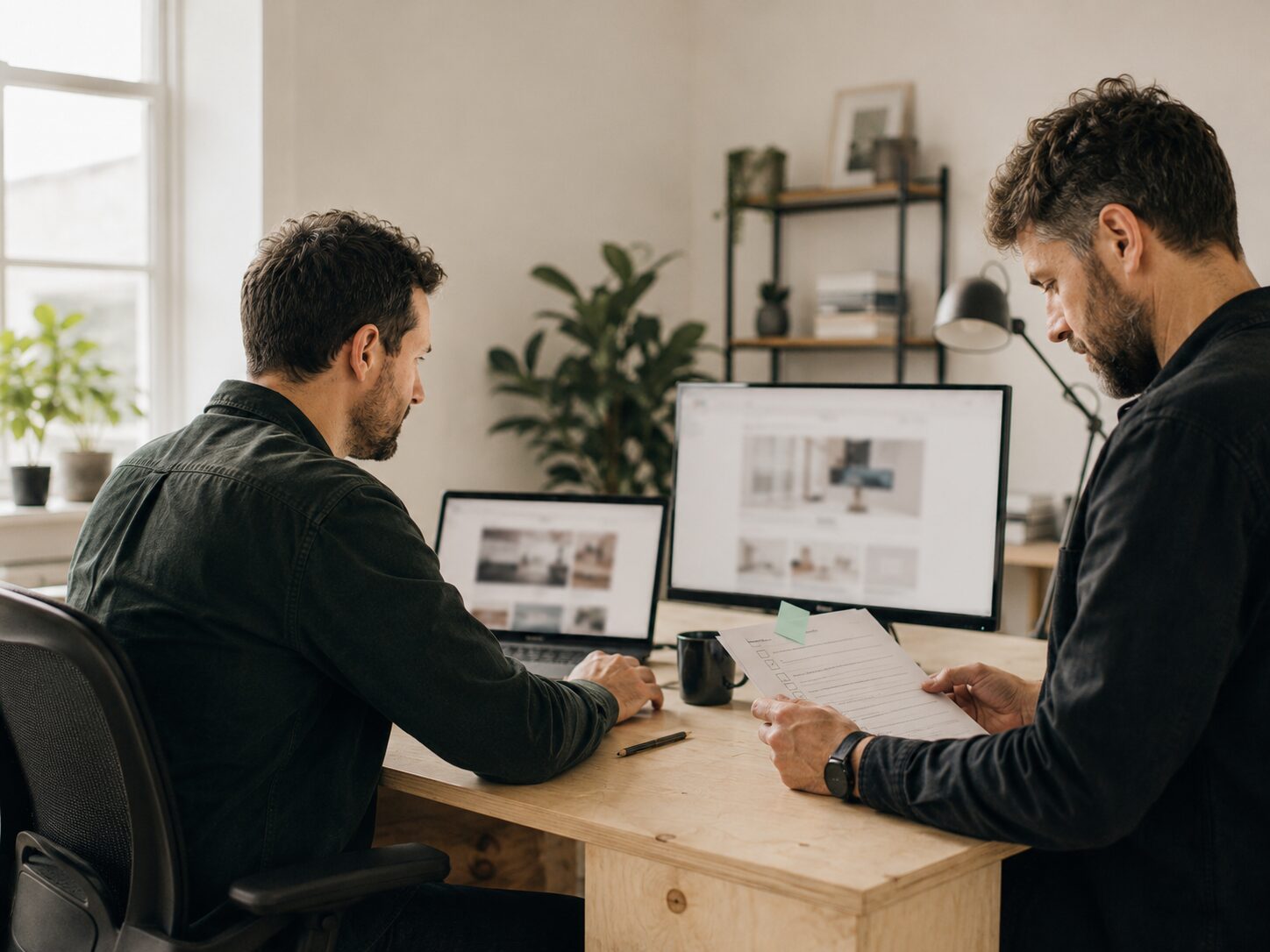 Agency team reviewing a client site before handover